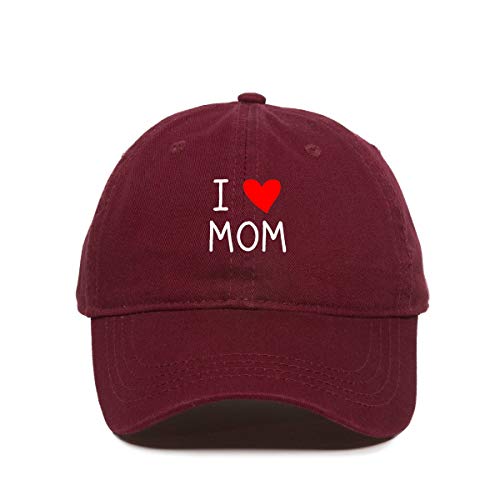 I Love Mom Baseball Cap Embroidered Cotton Adjustable Dad Hat