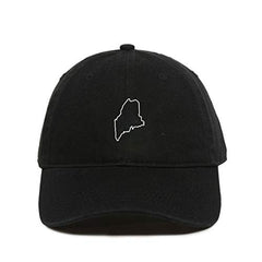 Maine Map Outline Dad Baseball Cap Embroidered Cotton Adjustable Dad Hat