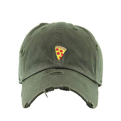 Pizza Slice Vintage Baseball Cap Embroidered Cotton Adjustable Distressed Dad Hat