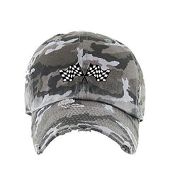 Race Flags Vintage Baseball Cap Embroidered Cotton Adjustable Distressed Dad Hat