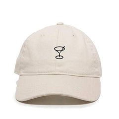 Martini Glass Baseball Cap Embroidered Cotton Adjustable Dad Hat