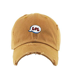 LOL Bubble Vintage Baseball Cap Embroidered Cotton Adjustable Distressed Dad Hat