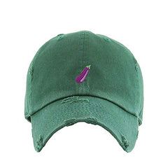 Eggplant Vintage Baseball Cap Embroidered Cotton Adjustable Distressed Dad Hat