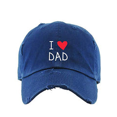 I Heart Dad Vintage Baseball Cap Embroidered Cotton Adjustable Distressed Dad Hat