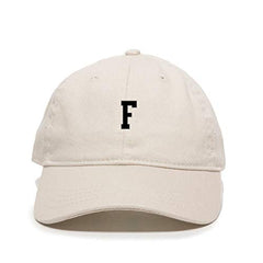 F Initial Letter Baseball Cap Embroidered Cotton Adjustable Dad Hat