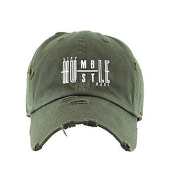 Stay Humble Hustle Hard Vintage Baseball Cap Embroidered Cotton Adjustable Distressed Dad Hat
