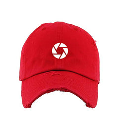 Camera Shutter Vintage Baseball Cap Embroidered Cotton Adjustable Distressed Dad Hat