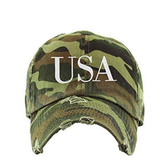 USA 4th of July Vintage Baseball Cap Embroidered Cotton Adjustable Distressed Dad Hat