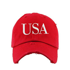 USA 4th of July Vintage Baseball Cap Embroidered Cotton Adjustable Distressed Dad Hat