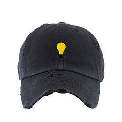 Light Bulb Vintage Baseball Cap Embroidered Cotton Adjustable Distressed Dad Hat