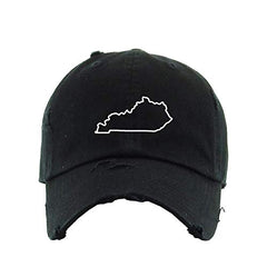 Kentucky Map Outline Dad Vintage Baseball Cap Embroidered Cotton Adjustable Distressed Dad Hat