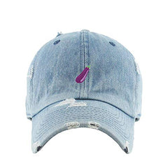 Eggplant Vintage Baseball Cap Embroidered Cotton Adjustable Distressed Dad Hat