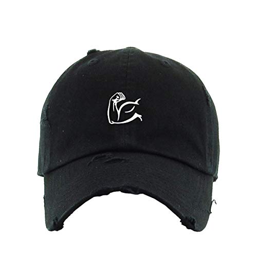 Biceps Flex Vintage Baseball Cap Embroidered Cotton Adjustable Distressed Dad Hat