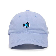 Blue Fish Baseball Cap Embroidered Cotton Adjustable Dad Hat