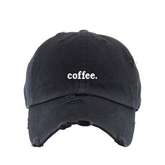 Coffee Vintage Baseball Cap Embroidered Cotton Adjustable Distressed Dad Hat