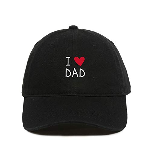 I Heart Dad Baseball Cap Embroidered Cotton Adjustable Dad Hat