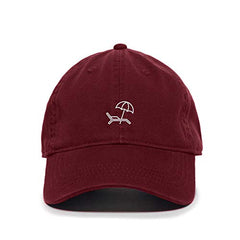 Beach Chair with Umbrella Baseball Cap Embroidered Cotton Adjustable Dad Hat