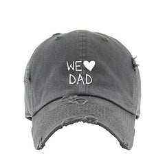 We Heart Dad Vintage Baseball Cap Embroidered Cotton Adjustable Distressed Dad Hat