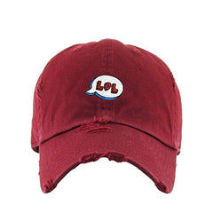 LOL Bubble Vintage Baseball Cap Embroidered Cotton Adjustable Distressed Dad Hat
