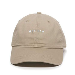 Hey Fam Baseball Cap Embroidered Cotton Adjustable Dad Hat