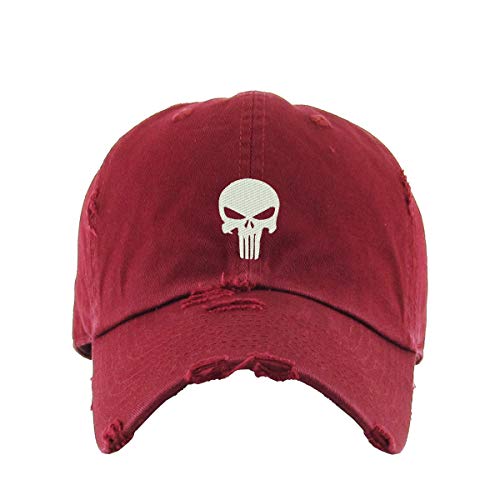 Punisher Skull Vintage Baseball Cap Embroidered Cotton Adjustable Distressed Dad Hat