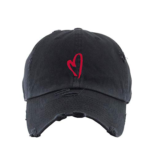 Loose Heart Vintage Baseball Cap Embroidered Cotton Adjustable Distressed Dad Hat