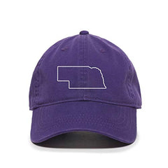 Nebraska Map Outline Dad Baseball Cap Embroidered Cotton Adjustable Dad Hat