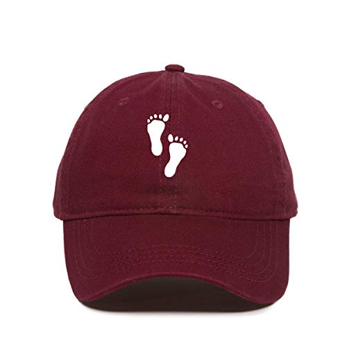 Baby Footprints Baseball Cap Embroidered Cotton Adjustable Dad Hat