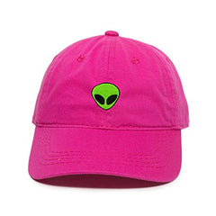 Green Alien Outer Space Baseball Cap Embroidered Cotton Adjustable Dad Hat