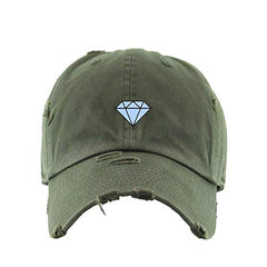 Diamond Vintage Baseball Cap Embroidered Cotton Adjustable Distressed Dad Hat