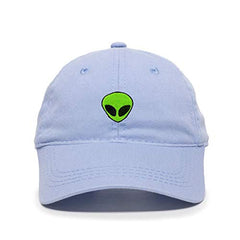 Green Alien Outer Space Baseball Cap Embroidered Cotton Adjustable Dad Hat