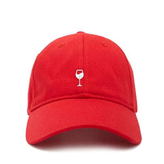 Wine Glass Baseball Cap Embroidered Cotton Adjustable Dad Hat