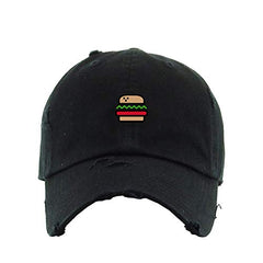 Burger Vintage Baseball Cap Embroidered Cotton Adjustable Distressed Dad Hat