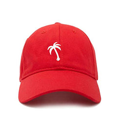 Palm Tree Slanted Baseball Cap Embroidered Cotton Adjustable Dad Hat