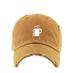 Cup of Coffee Vintage Baseball Cap Embroidered Cotton Adjustable Distressed Dad Hat