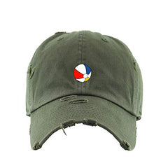 Beach Ball Vintage Baseball Cap Embroidered Cotton Adjustable Distressed Dad Hat