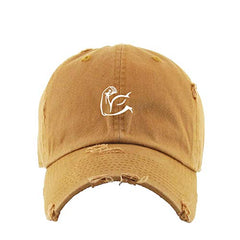 Biceps Flex Vintage Baseball Cap Embroidered Cotton Adjustable Distressed Dad Hat