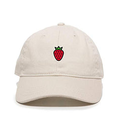 Strawberry Baseball Cap Embroidered Cotton Adjustable Dad Hat