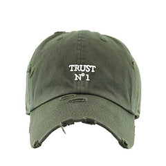 Trust No1 Vintage Baseball Cap Embroidered Cotton Adjustable Distressed Dad Hat