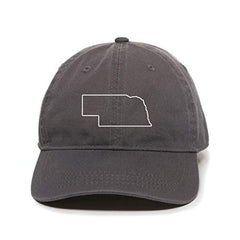 Nebraska Map Outline Dad Baseball Cap Embroidered Cotton Adjustable Dad Hat