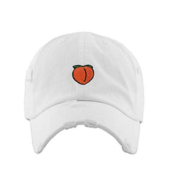 Peach Peachy Vintage Baseball Cap Embroidered Cotton Adjustable Distressed Dad Hat