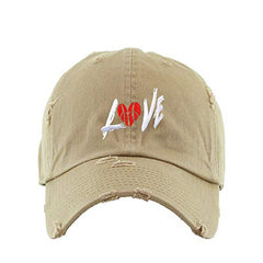 Love Ball Dad Vintage Baseball Cap Embroidered Cotton Adjustable Distressed Dad Hat