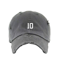 #10 Jersey Number Dad Vintage Baseball Cap Embroidered Cotton Adjustable Distressed Dad Hat