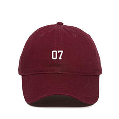 #07 Jersey Number Dad Baseball Cap Embroidered Cotton Adjustable Dad Hat