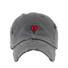 Heart Lock Vintage Baseball Cap Embroidered Cotton Adjustable Distressed Dad Hat