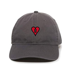 Heart Lock Baseball Cap Embroidered Cotton Adjustable Dad Hat