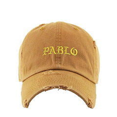 Pablo Vintage Baseball Cap Embroidered Cotton Adjustable Distressed Dad Hat