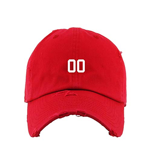 #00 Jersey Number Dad Vintage Baseball Cap Embroidered Cotton Adjustable Distressed Dad Hat