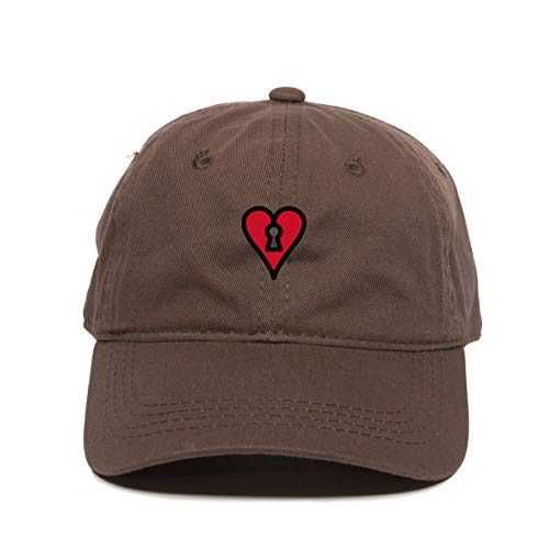 Heart Lock Baseball Cap Embroidered Cotton Adjustable Dad Hat