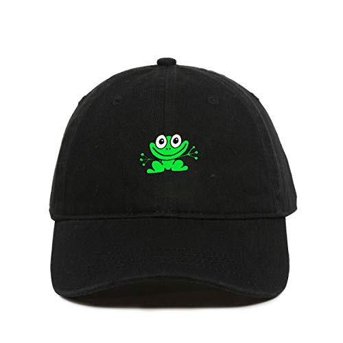 Smiling Frog Dad Baseball Cap Embroidered Cotton Adjustable Dad Hat